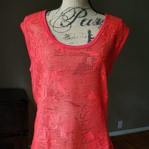 NWT Women's tank deep scoop neck sleeveless sheer